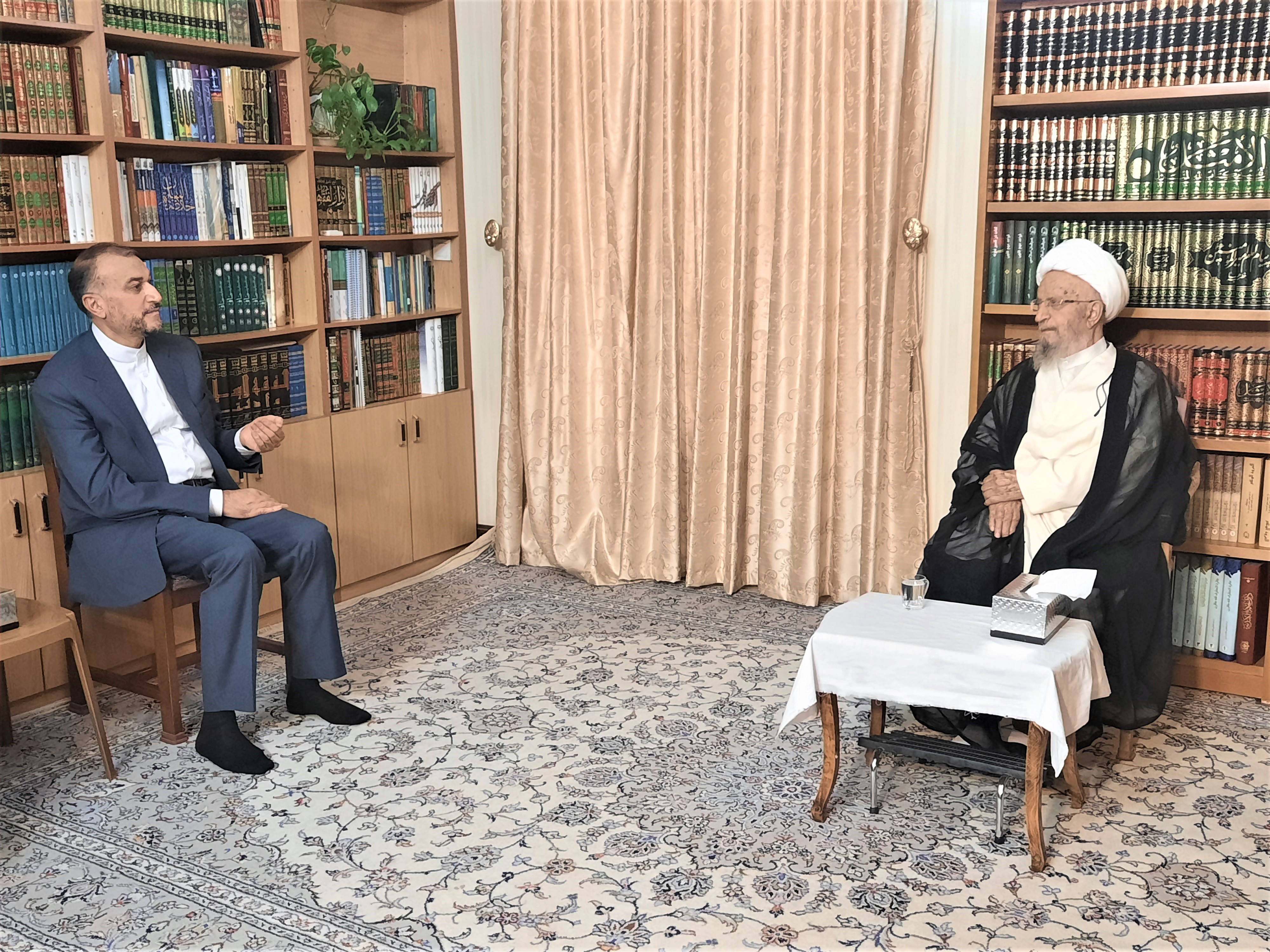 دیدار دکتر امیر عبداللهیان با حضرت آیت الله مکارم شیرازی