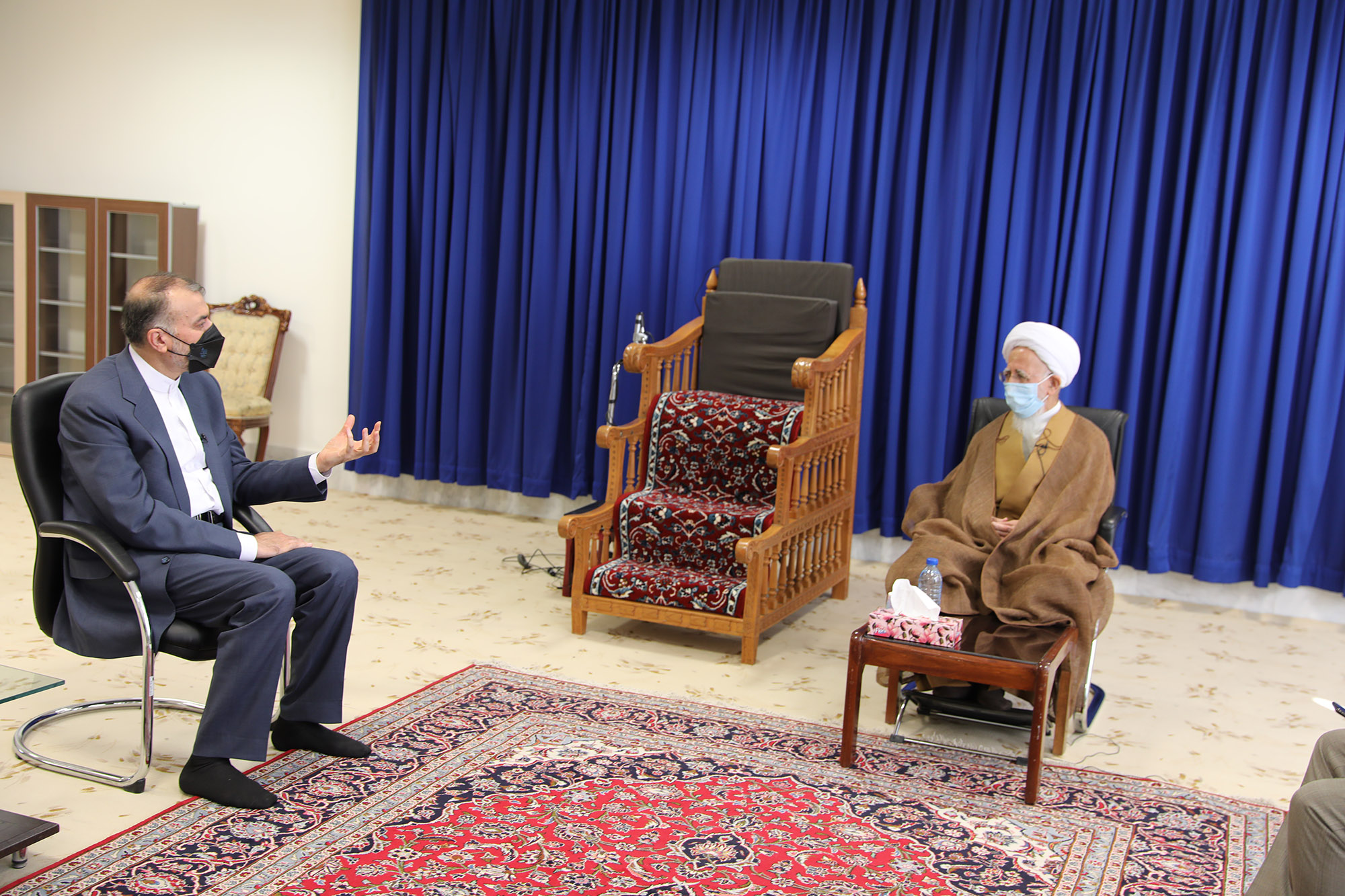 دیدار وزیر امور خارجه با حضرت آیت‌الله جوادی آملی
